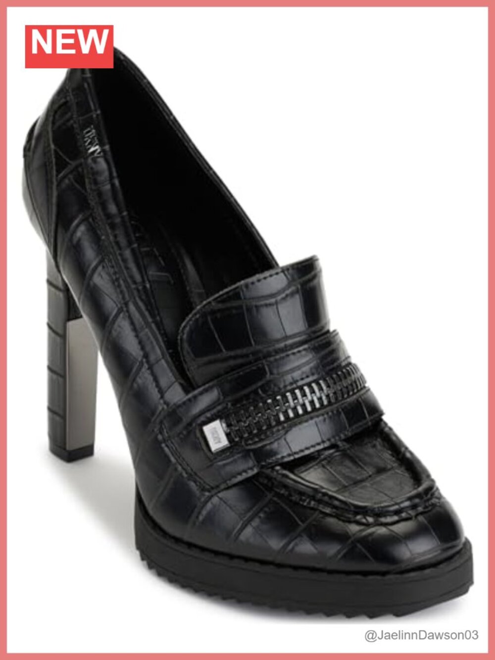 DKNY Loafer Pump Heeled Sandal Stiletto Leather Square Toe